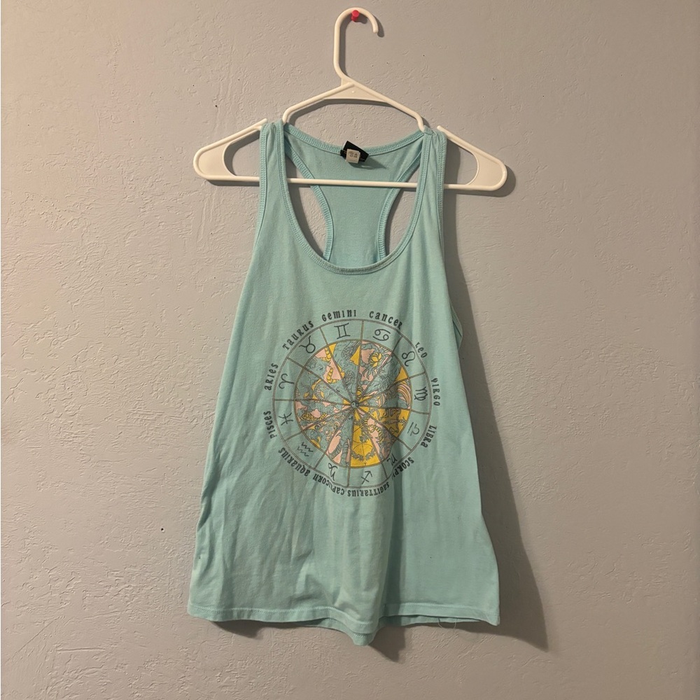 Do light blue and pastel zodiac tank top